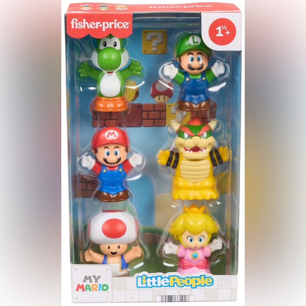 Fisher-Price‎ Little People My Mario Figure 6-Pack Toy Set for Toddlers & Kids